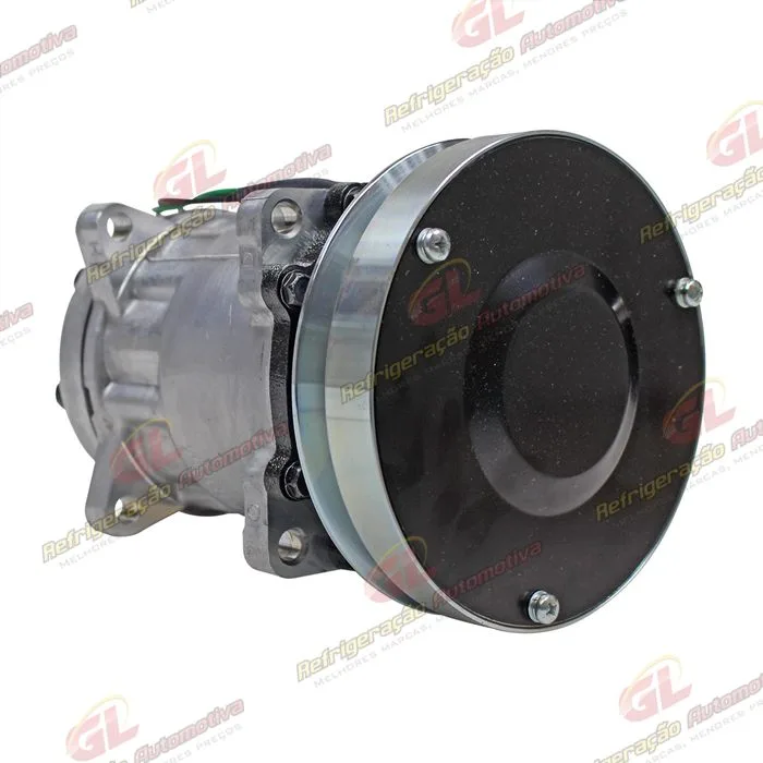 Compressor SANDEN AA7H15AA Máquina Case/ Caterpillar D6R/ 938G Saida p/Pressostato Número Sanden U4604 - 24 Volts Polia Canal 1A 153mm OEM: 106-5122 — foto 4