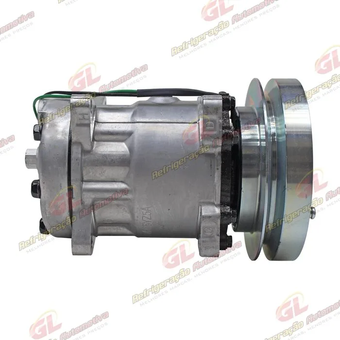 Compressor SANDEN AA7H15AA Máquina Case/ Caterpillar D6R/ 938G Saida p/Pressostato Número Sanden U4604 - 24 Volts Polia Canal 1A 153mm OEM: 106-5122 — foto 5