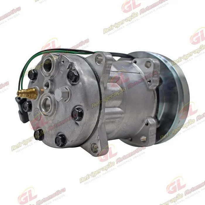 Compressor SANDEN AA7H15AA Máquina Case/ Caterpillar D6R/ 938G Saida p/Pressostato Número Sanden U4604 - 24 Volts Polia Canal 1A 153mm OEM: 106-5122 — foto 6