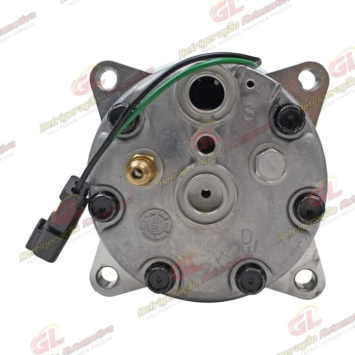 Compressor SANDEN AA7H15AA Máquina Case/ Caterpillar D6R/ 938G Saida p/Pressostato Número Sanden U4604 - 24 Volts Polia Canal 1A 153mm OEM: 106-5122 — foto 7