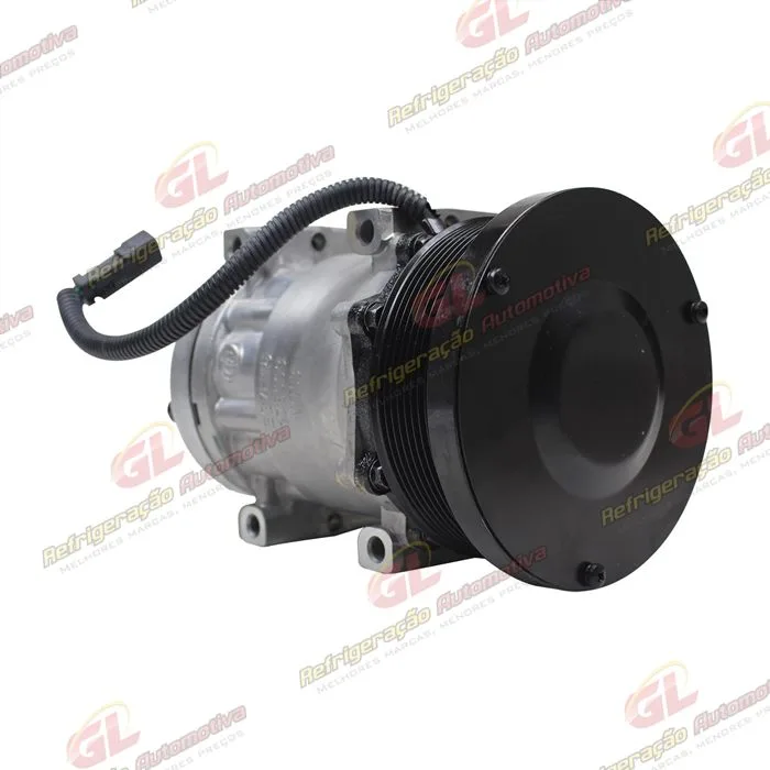 Compressor SANDEN AA7H15AA 4769 Parafuso Passante Descarga e Sucção Traseira Máquina Trator Caterpillar D4E - 24 Volts Polia 8pk 154mm OEM: 163-0872/ 394-9671/ 464-9988 — foto 4