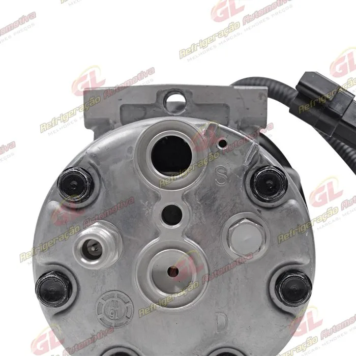Compressor SANDEN AA7H15AA 4769 Parafuso Passante Descarga e Sucção Traseira Máquina Trator Caterpillar D4E - 24 Volts Polia 8pk 154mm OEM: 163-0872/ 394-9671/ 464-9988 — foto 8