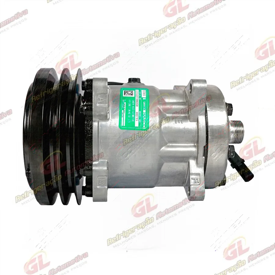 Compressor SANDEN AA7H15AA U4609 Máquina Case/ New Holland TC5070 - 12 Volts Polia 2A 150mm OEM: 86993462/ 1977958C1/ AG325732/ 19997552/ 47773024