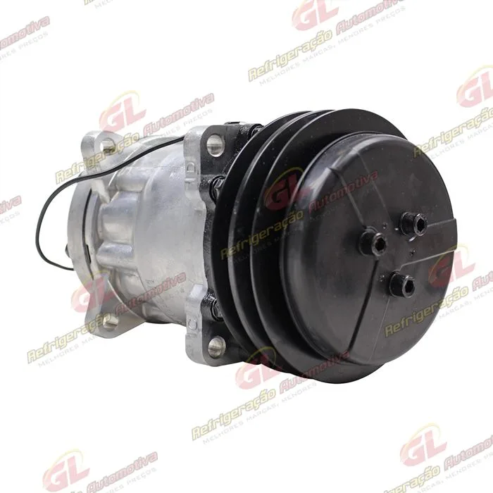 Compressor SANDEN 7H15 8 Orelhas Máquina Pulverizador Valtra BS3020H / Trator Massey Ferguson 6360 - Sucção e Descarga Traseira Engate - 12 Volts Polia 2A 140mm R134a — foto 4