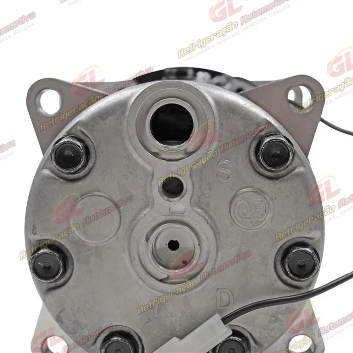 Compressor SANDEN 7H15 8 Orelhas Máquina Pulverizador Valtra BS3020H / Trator Massey Ferguson 6360 - Sucção e Descarga Traseira Engate - 12 Volts Polia 2A 140mm R134a — foto 8