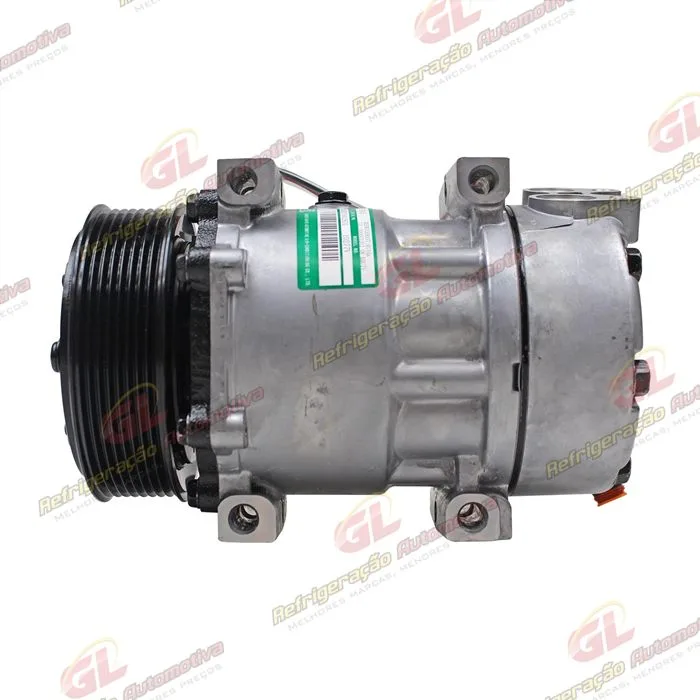 Compressor SANDEN Original AA7H15AA 8290 Caminhão Scania Tração 8x4 2008 Até 2011 Série 5 PGR - 24 Volts Polia 8pk 120mm OEM: 1888033
