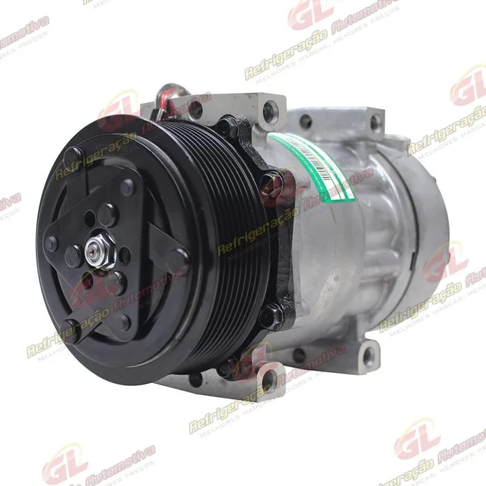 Compressor SANDEN Original AA7H15AA 8290 Caminhão Scania Tração 8x4 2008 Até 2011 Série 5 PGR - 24 Volts Polia 8pk 120mm OEM: 1888033 — foto 2