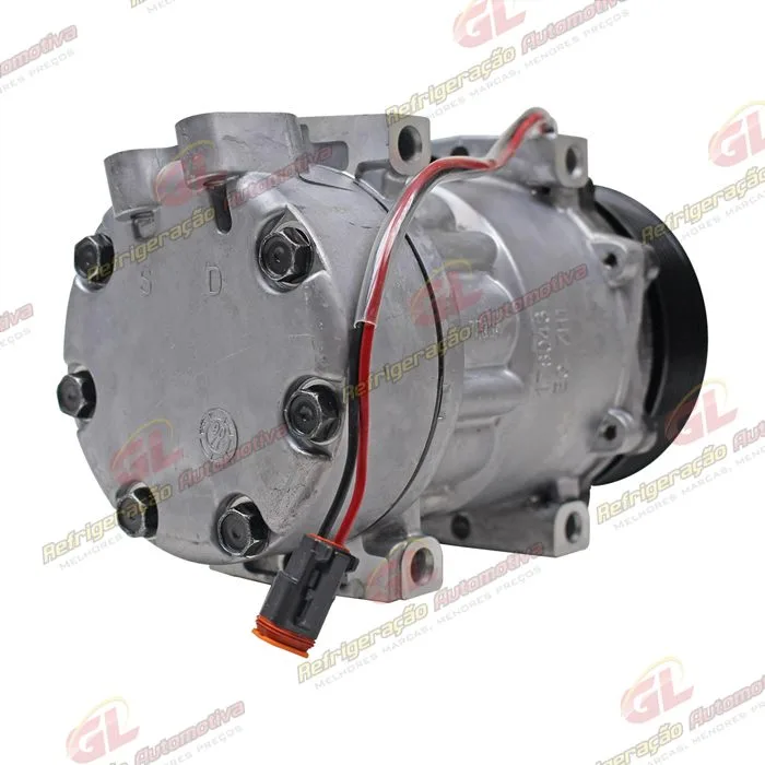 Compressor SANDEN Original AA7H15AA 8290 Caminhão Scania Tração 8x4 2008 Até 2011 Série 5 PGR - 24 Volts Polia 8pk 120mm OEM: 1888033 — foto 6