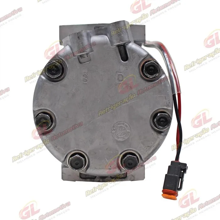 Compressor SANDEN Original AA7H15AA 8290 Caminhão Scania Tração 8x4 2008 Até 2011 Série 5 PGR - 24 Volts Polia 8pk 120mm OEM: 1888033 — foto 7
