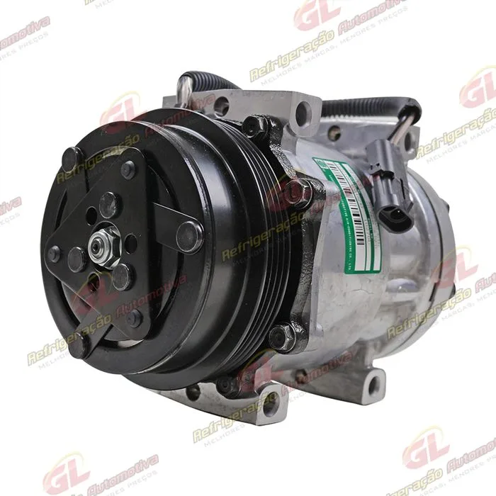 Compressor SANDEN U8173 AA7H15AA Máquina Case 8800 Saída Descarga e Sucção Traseira O'ring - 12 Volts Polia 4pk 115mm OEM: 84448669 — foto 2