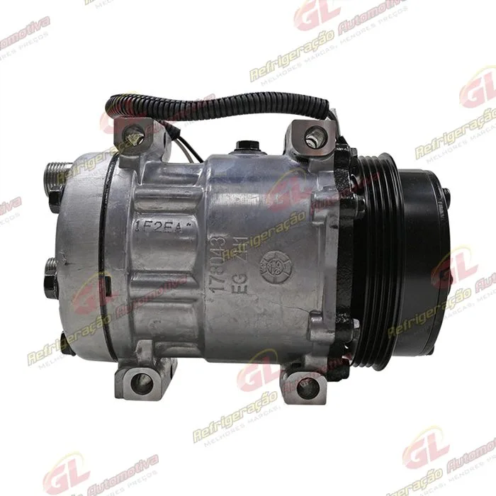 Compressor SANDEN U8173 AA7H15AA Máquina Case 8800 Saída Descarga e Sucção Traseira O'ring - 12 Volts Polia 4pk 115mm OEM: 84448669 — foto 5