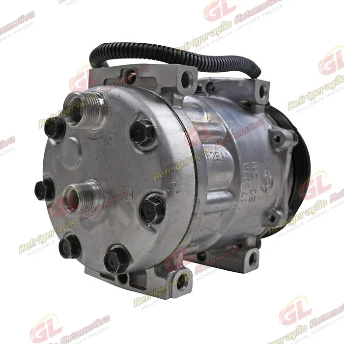 Compressor SANDEN U8173 AA7H15AA Máquina Case 8800 Saída Descarga e Sucção Traseira O'ring - 12 Volts Polia 4pk 115mm OEM: 84448669 — foto 6