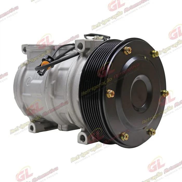 Compressor Modelo AA 10PA17AA Máquina John Deere 3510/ CH570/ CH670 2017> - 12 Volts Polia 8pk 140mm R134a - OEM: AH169875/ AN221429/ RE46609/ TY24304 — foto 3