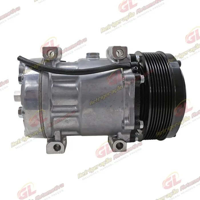Compressor Modelo AA7H15AA 4095/4132 Pá Carregadeira/ Motoniveladora Caterpillar 777G/ 938K/ 854K Caminhão Fora de Estrada/ Escavadeira - 24 Volts Polia 8pk 133mm OEM: 320-1291 / 338-9100/ 532-7321 — foto 4