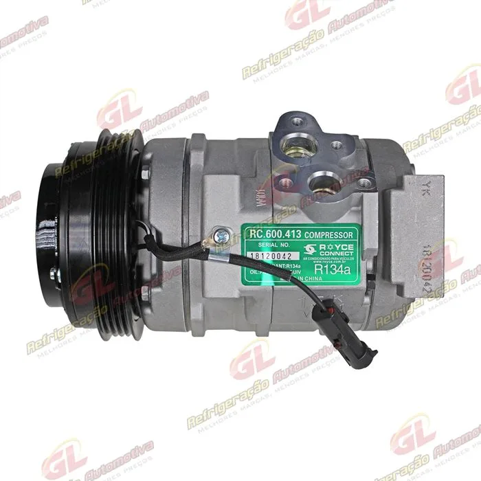 Compressor 10S15 Máquina Trator Case / New Holland/ CNH Setembro 2009> - 12 Volts Polia 4pk 120mm OEM: 87342868/ 87554361 — foto 8