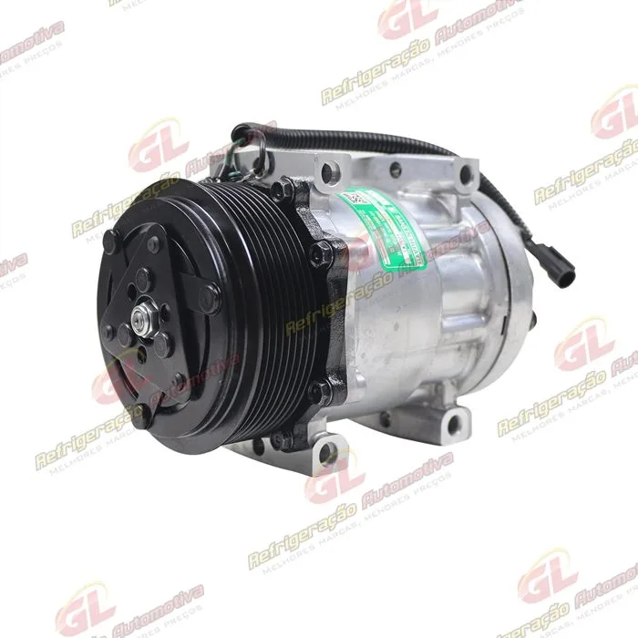 Compressor Sanden AA7H15AA 8144 Máquina Case 821/ W20E/ 621/ 721/ 821/ 921/Dynapac CA250/ New Holland W130/ W170/ W190/ W230/ Caminhão Tector 260E30 - 24 Volts Polia 8pk 119mm OEM: 8500795/ 4894306 — foto 2