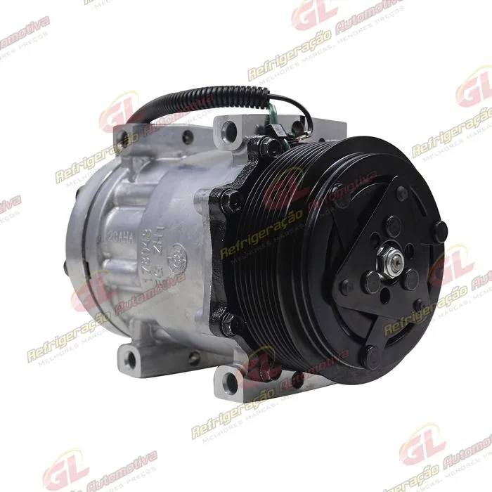 Compressor Sanden AA7H15AA 8144 Máquina Case 821/ W20E/ 621/ 721/ 821/ 921/Dynapac CA250/ New Holland W130/ W170/ W190/ W230/ Caminhão Tector 260E30 - 24 Volts Polia 8pk 119mm OEM: 8500795/ 4894306 — foto 4