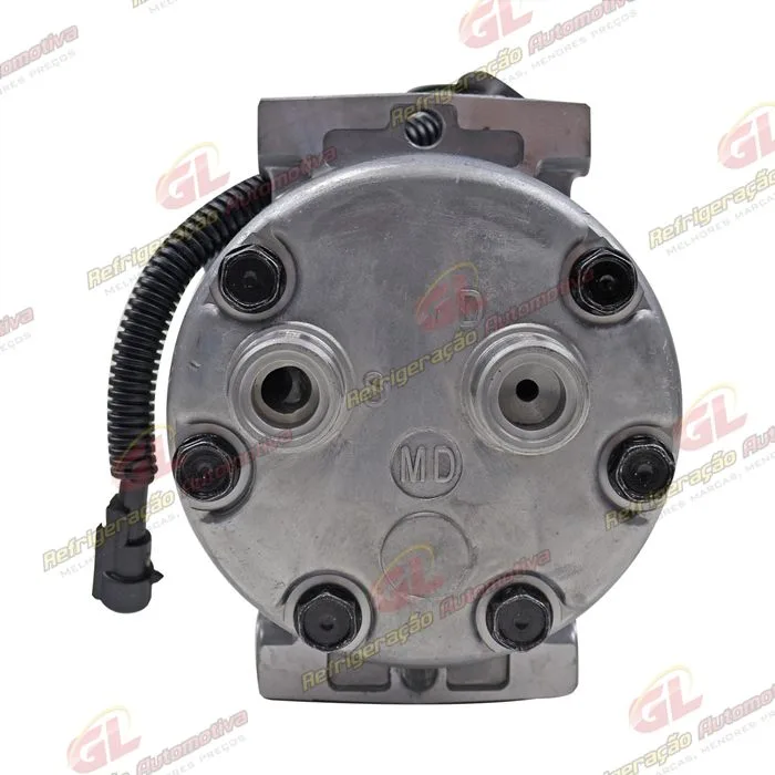 Compressor Sanden AA7H15AA 8144 Máquina Case 821/ W20E/ 621/ 721/ 821/ 921/Dynapac CA250/ New Holland W130/ W170/ W190/ W230/ Caminhão Tector 260E30 - 24 Volts Polia 8pk 119mm OEM: 8500795/ 4894306 — foto 7