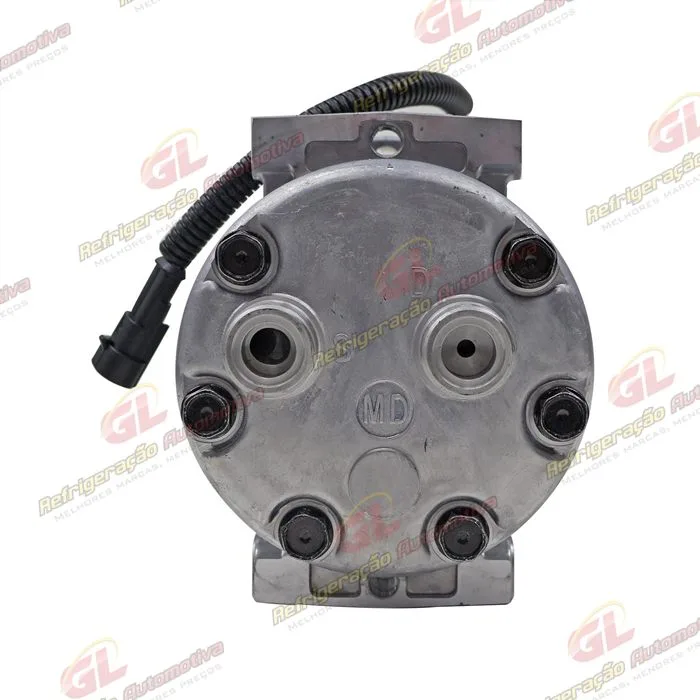 Compressor Sanden AA7H15AA U4275 Máquina Retroescavadeira Case 580N/ 580SN/ 590SN/ 580SN - 12 Volts Polia Canal 1A 132mm OEM: 84159489 — foto 7