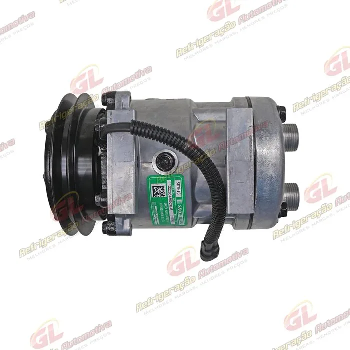 Compressor Sanden AA7H15AA U4275 Máquina Retroescavadeira Case 580N/ 580SN/ 590SN/ 580SN - 12 Volts Polia Canal 1A 132mm OEM: 84159489 — foto 8