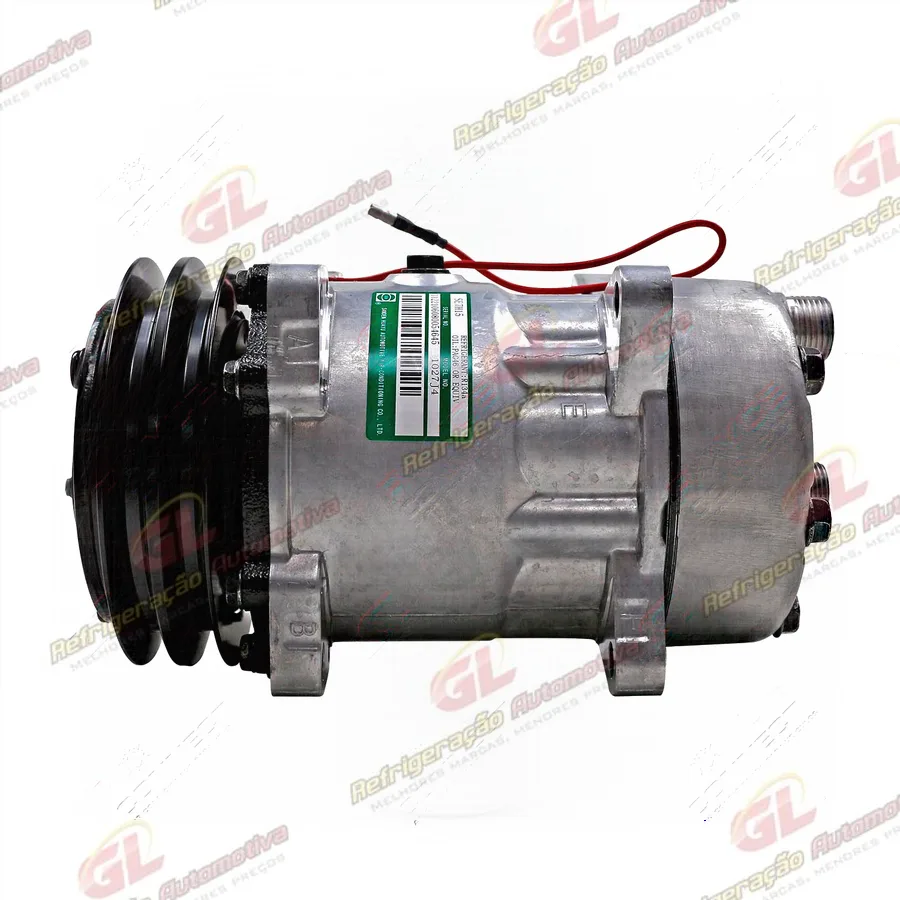 Compressor Sanden AA7H15AA 8 Orelhas Descarga e Sucção Traseira O'ring Máquina New Holland - 12 Volts Polia 2A 132 mm R134a