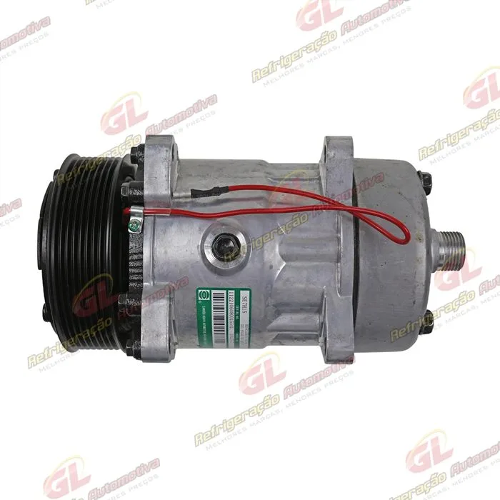 Compressor 7H15 Sanden Original Máquina New Holland 8 Orelhas Descarga e Sucção Traseira O´ring - 12 Volts Polia 8pk 119mm R134a — foto 6