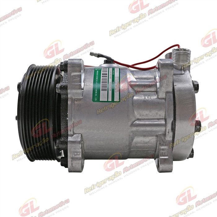 Compressor Sanden ORIGINAL 4711 7H15 Máquina New Holland 8 Orelhas - 12 Volts Polia 8pk 119mm R134a