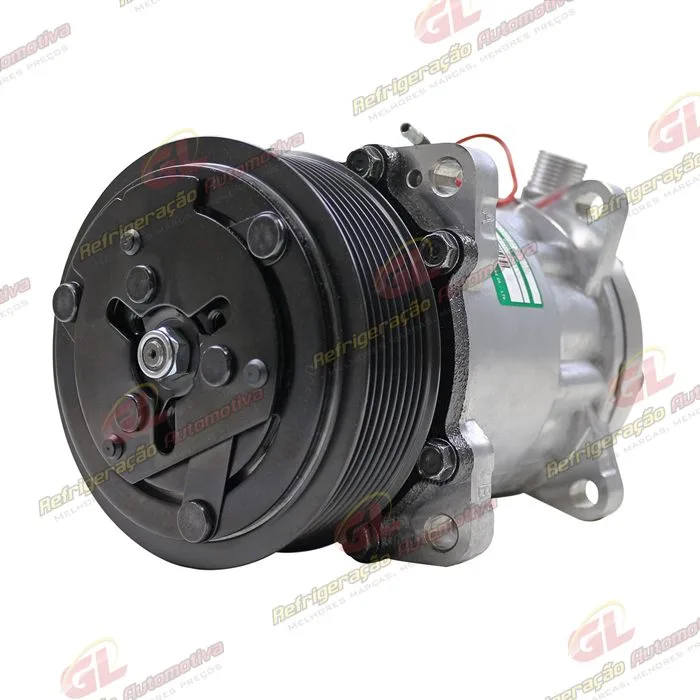 Compressor Sanden ORIGINAL 4711 7H15 Máquina New Holland 8 Orelhas - 12 Volts Polia 8pk 119mm R134a — foto 2