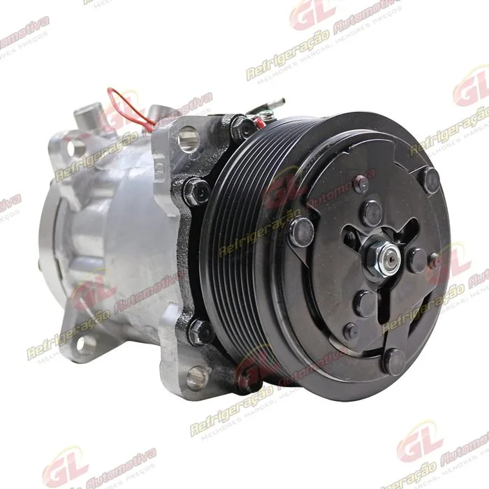 Compressor Sanden ORIGINAL 4711 7H15 Máquina New Holland 8 Orelhas - 12 Volts Polia 8pk 119mm R134a — foto 4