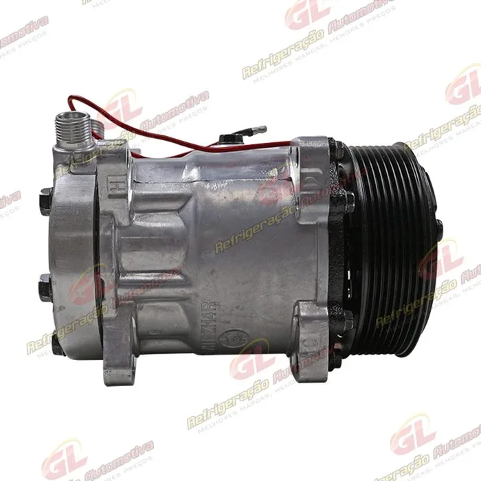 Compressor Sanden ORIGINAL 4711 7H15 Máquina New Holland 8 Orelhas - 12 Volts Polia 8pk 119mm R134a — foto 5