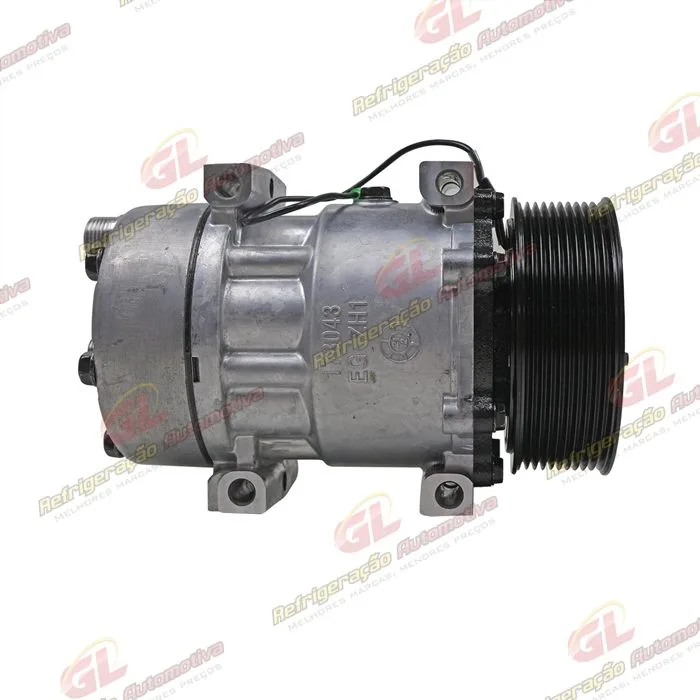 Compressor Sanden Original 7H15 Máquina New Holland P7040 / Trator Case 205 Saída Traseira - 12 Volts Polia 10pk 119mm — foto 5