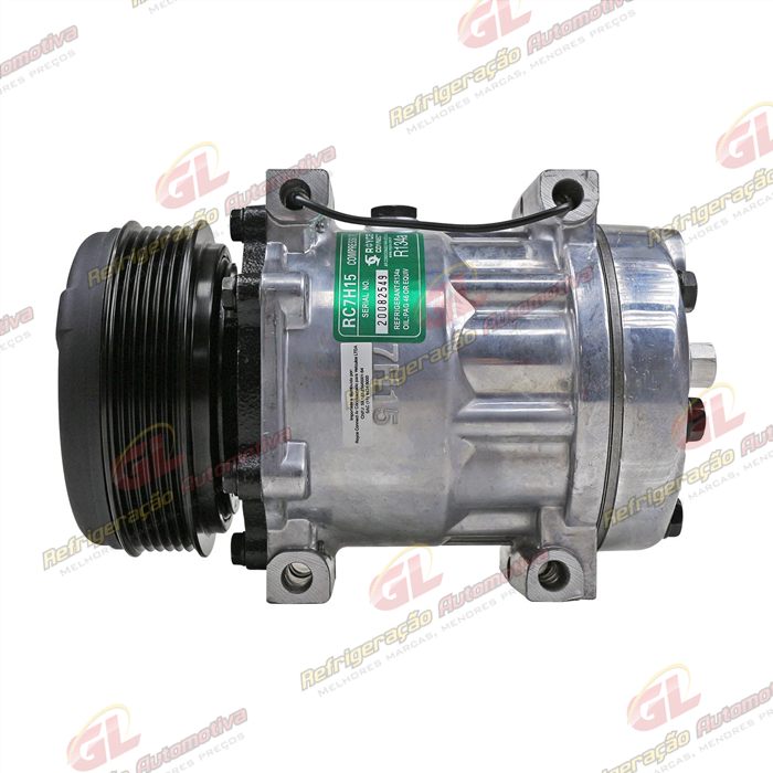 Compressor AB7H15AB SD7465 SD8244 Máquina Valtra T-CVT T195 / Trator Massey Ferguson MF565 - 12 Volts Polia 6pk 123mm OEM: MF4281803M1