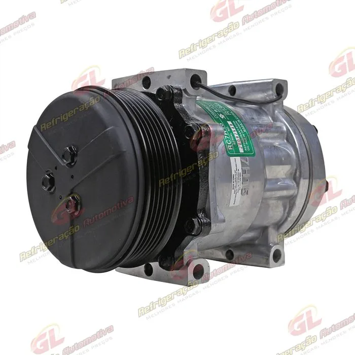 Compressor AB7H15AB SD7465 SD8244 Máquina Valtra T-CVT T195 / Trator Massey Ferguson MF565 - 12 Volts Polia 6pk 123mm OEM: MF4281803M1 — foto 2