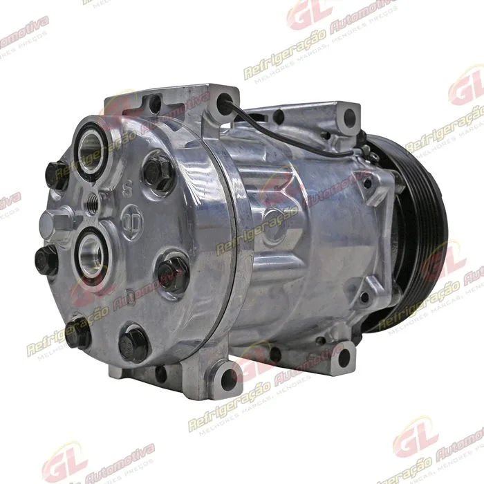 Compressor AB7H15AB SD7465 SD8244 Máquina Valtra T-CVT T195 / Trator Massey Ferguson MF565 - 12 Volts Polia 6pk 123mm OEM: MF4281803M1 — foto 6
