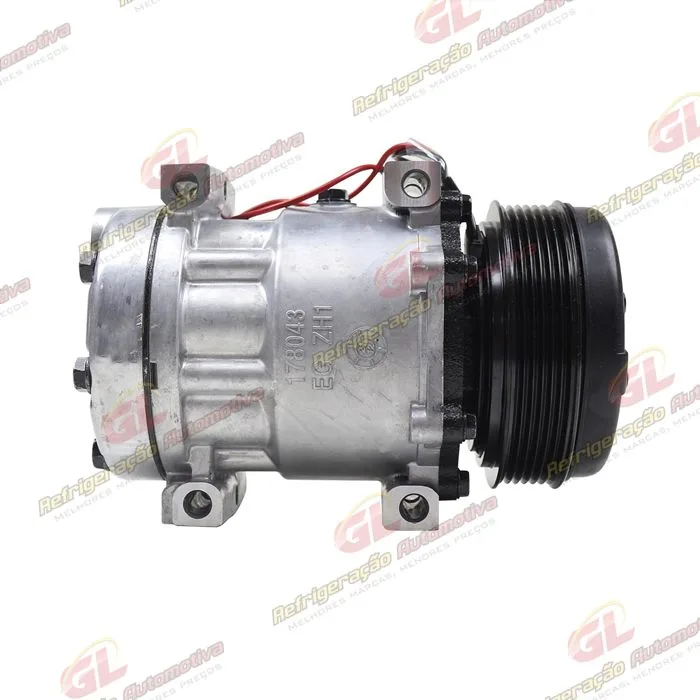 Compressor SANDEN AA7H15AA SD7465 SD8244 Máquina Valtra T-CVT T195 / Trator Massey Ferguson MF565 - 12 Volts Polia 6pk 123mm OEM: MF4281803M1 — foto 5