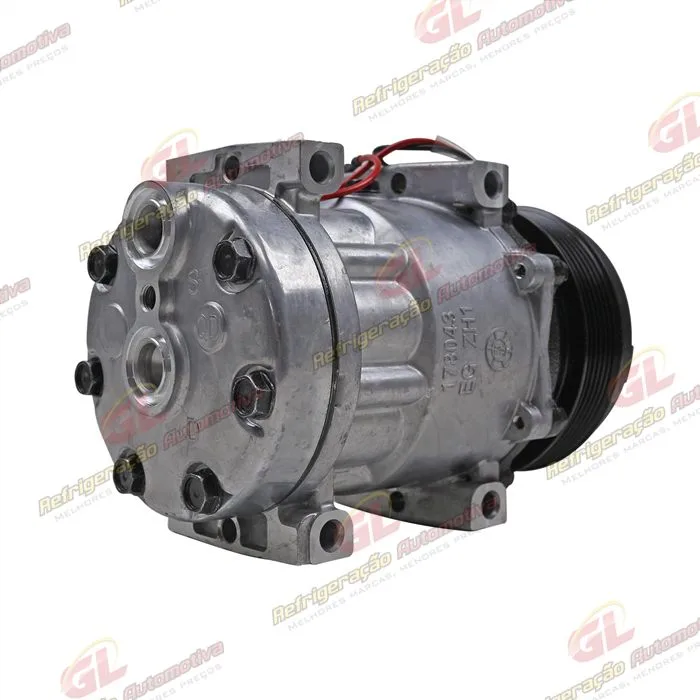 Compressor SANDEN AA7H15AA SD7465 SD8244 Máquina Valtra T-CVT T195 / Trator Massey Ferguson MF565 - 12 Volts Polia 6pk 123mm OEM: MF4281803M1 — foto 6