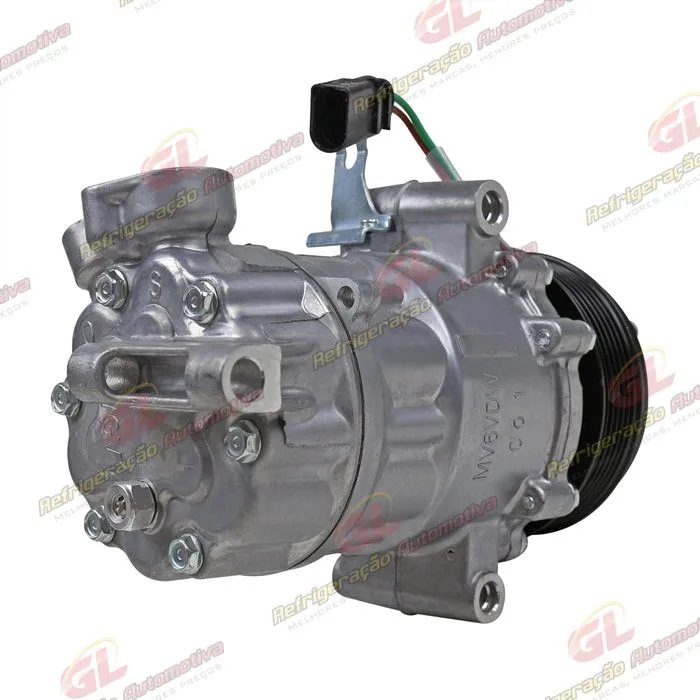 Compressor Modelo Sanden Volkswagen Saveiro 2014>/ Fox 2015>/ Voyage 2014>/ Gol 2014> Motor 1.6 MSI - 12 Volts Polia 6pk 110mm OEM: 5V0820803F/ 5U0820803F/ 6RD820803C — foto 6