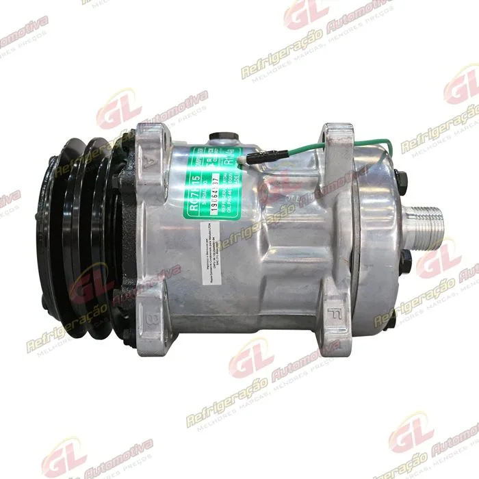 Compressor AA7H15AA 4744 Máquina Motoniveladora Patrol Case 845/ 865/ 865B/ 885 - 24 Volts Polia 2A 125mm OEM: 75327498
