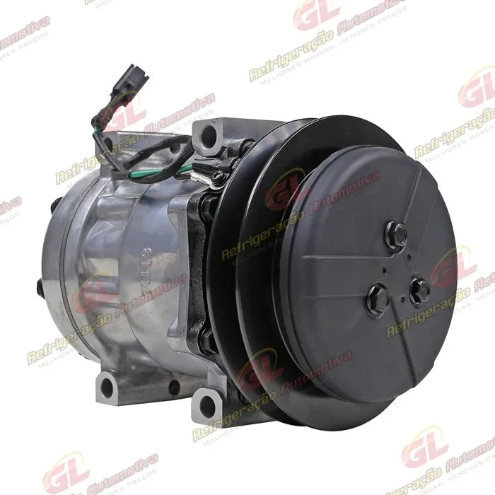 Compressor Modelo 7H13 8925 Máquina Escavadeira Case 350 - 24 Volts Polia 1B 146mm OEM: LC91V00002F2/ LC91V00002F3/ LC91V00002F1 — foto 4