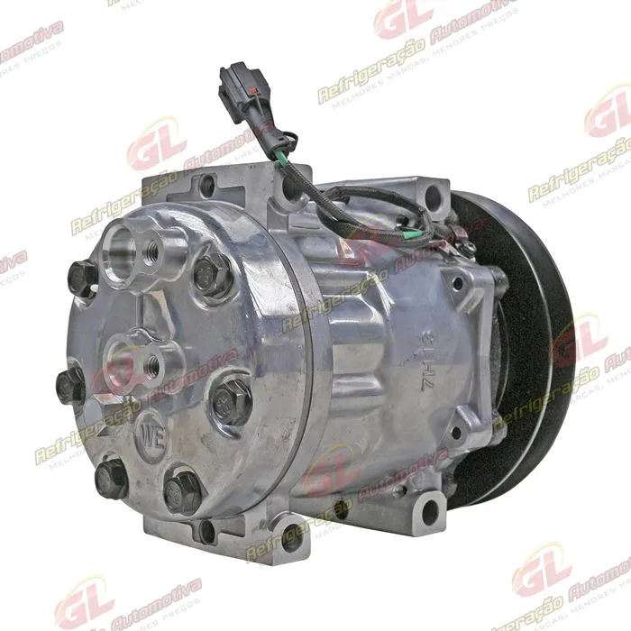 Compressor Modelo 7H13 8925 Máquina Escavadeira Case 350 - 24 Volts Polia 1B 146mm OEM: LC91V00002F2/ LC91V00002F3/ LC91V00002F1 — foto 9