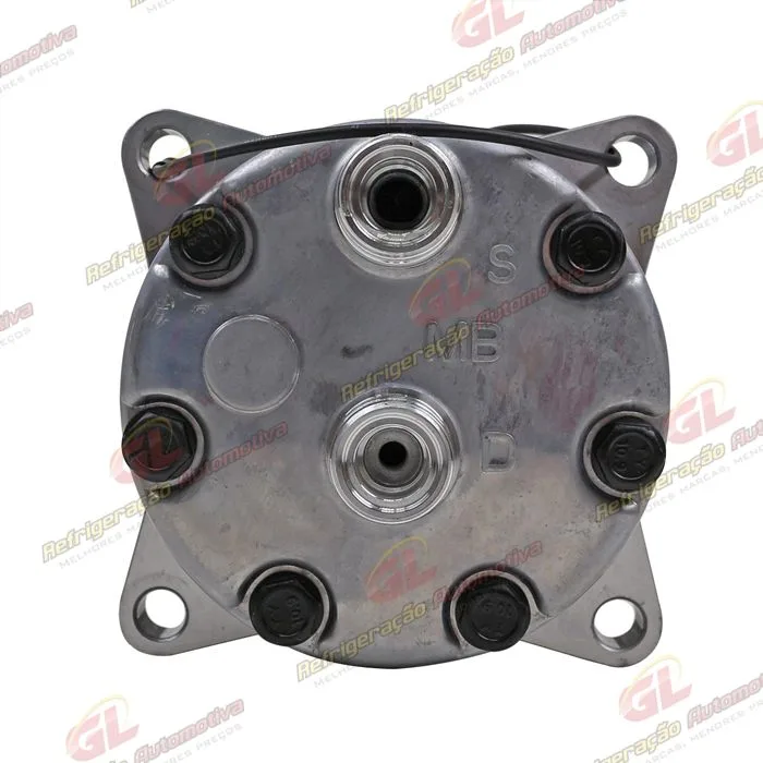 Compressor Modelo 7H15 Máquina Retroescavadeira New Holland B110/ B115/ B100B/ B110B/ B115B/ B90B - 12 Volts Polia 2A 132mm OEM: 85817170 — foto 3