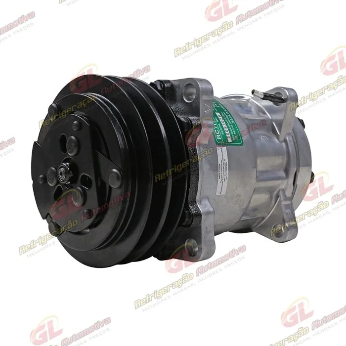 Compressor Modelo 7H15 Máquina Retroescavadeira New Holland B110/ B115/ B100B/ B110B/ B115B/ B90B - 12 Volts Polia 2A 132mm OEM: 85817170 — foto 4