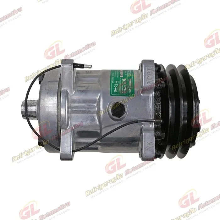 Compressor Modelo 7H15 Máquina Retroescavadeira New Holland B110/ B115/ B100B/ B110B/ B115B/ B90B - 12 Volts Polia 2A 132mm OEM: 85817170 — foto 5