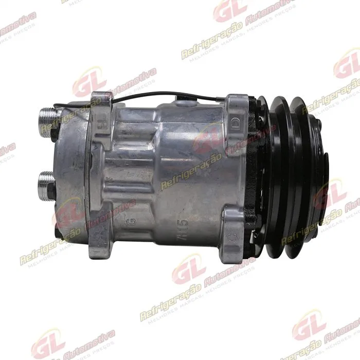 Compressor Modelo 7H15 Máquina Retroescavadeira New Holland B110/ B115/ B100B/ B110B/ B115B/ B90B - 12 Volts Polia 2A 132mm OEM: 85817170 — foto 6