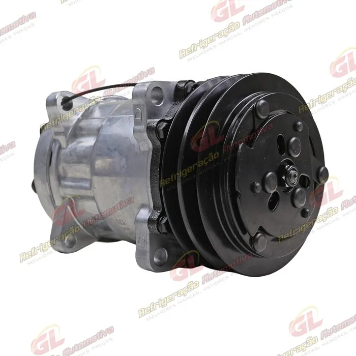 Compressor Modelo 7H15 Máquina Retroescavadeira New Holland B110/ B115/ B100B/ B110B/ B115B/ B90B - 12 Volts Polia 2A 132mm OEM: 85817170 — foto 8