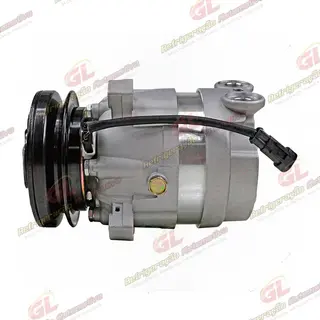 Compressor Máquina Escavadeira Volvo - 12 Volts Polia Canal 1A 130mm OEM: 14526228