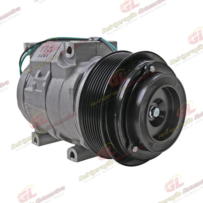 Compressor Modelo Denso 10SRE18C Máquina Pá Carregadeira John Deere 664K/ 744K - 24 Volts Polia 8pk 126mm — foto 4