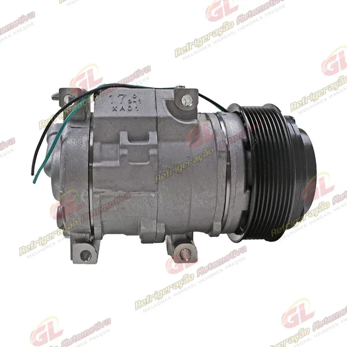 Compressor Modelo Denso 10SRE18C Máquina Pá Carregadeira John Deere 664K/ 744K - 24 Volts Polia 8pk 126mm — foto 5