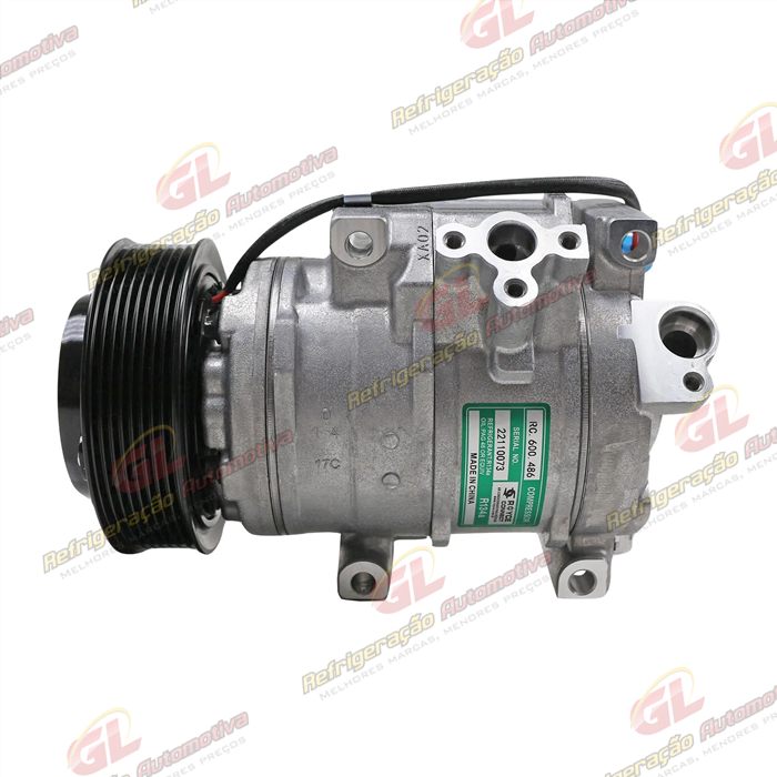 Compressor Modelo Denso 10SRE18C Máquina pá Carregadeira John Deere 624k/ 544k - 24 Volts Polia 8pk 126mm OEM: AT367640