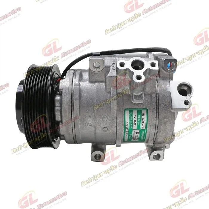 Compressor Modelo Denso 10SRE18C Máquina pá Carregadeira John Deere 624k/ 544k - 24 Volts Polia 8pk 126mm OEM: AT367640